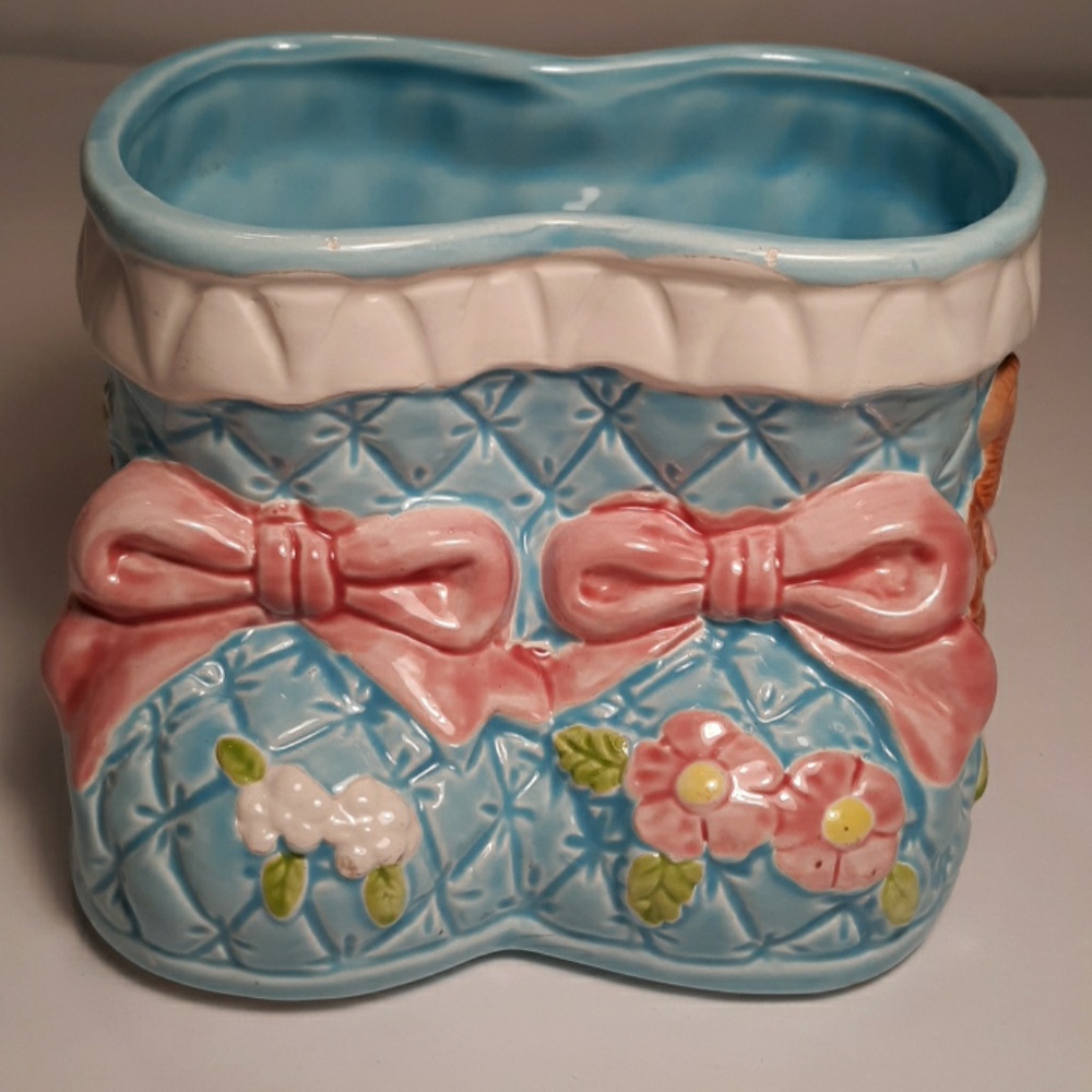 Baby booties ceramic planter-Great Baby Gift!